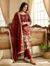 Nsr 881 Organza Poly Silk Fabric Kurti With Bottom Dupatta Wholesalers In Delhi